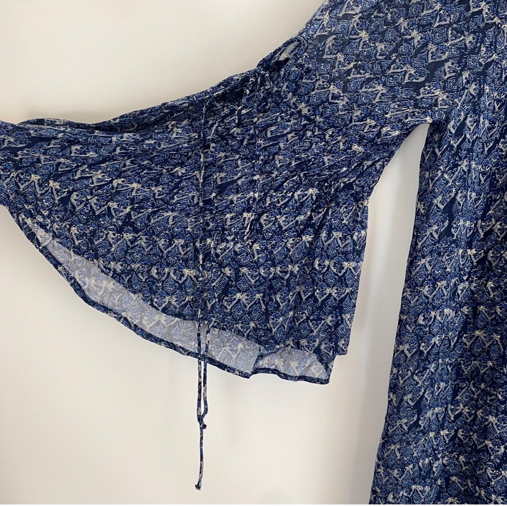 Lucky Brand Blue Floral Scoop-Neck Mini Dress - Picture 3 of 9